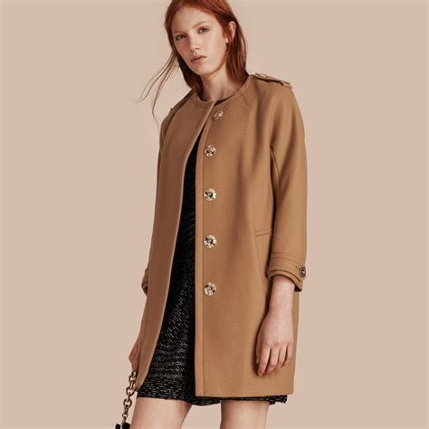 burberry fitted wool cachemere blend navy coat gold buttons|burberry wool coats saks.